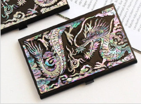 Natural Mother-of-Pearl Business Card Holder – Handcrafted Lacquerware Finish